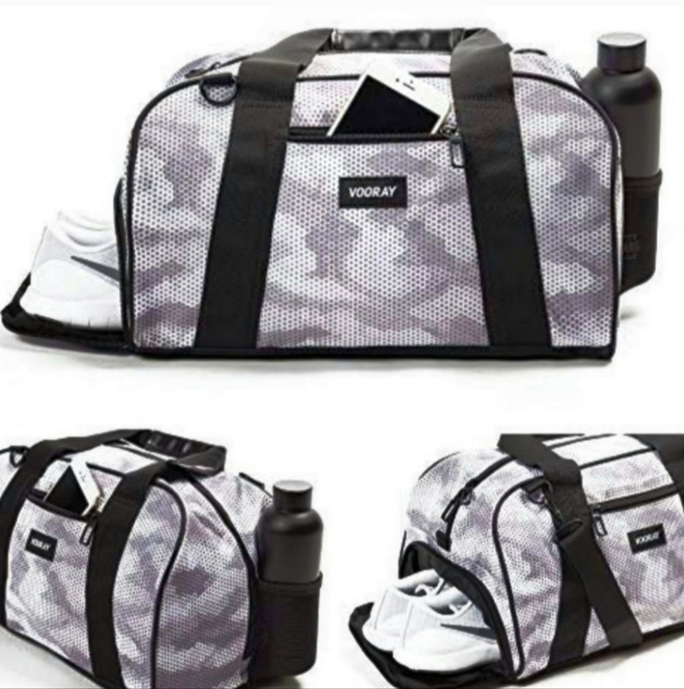 Gym Bag Vooray Stylish Snow Hexagon Camo Pattern Unisex Carry/Shoulder Straps